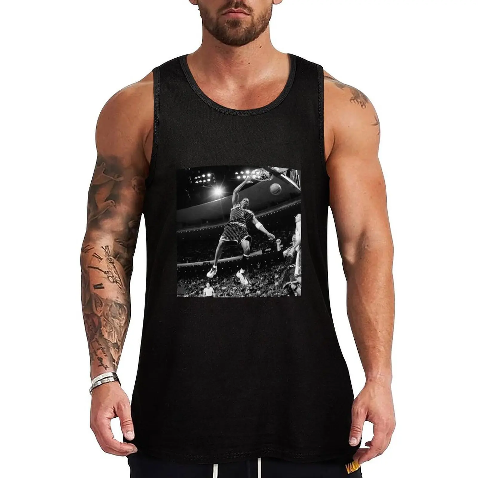 Tracy McGrady - Black / White Tank Top Work Gear Tank Top Utility Durable Sleeveless