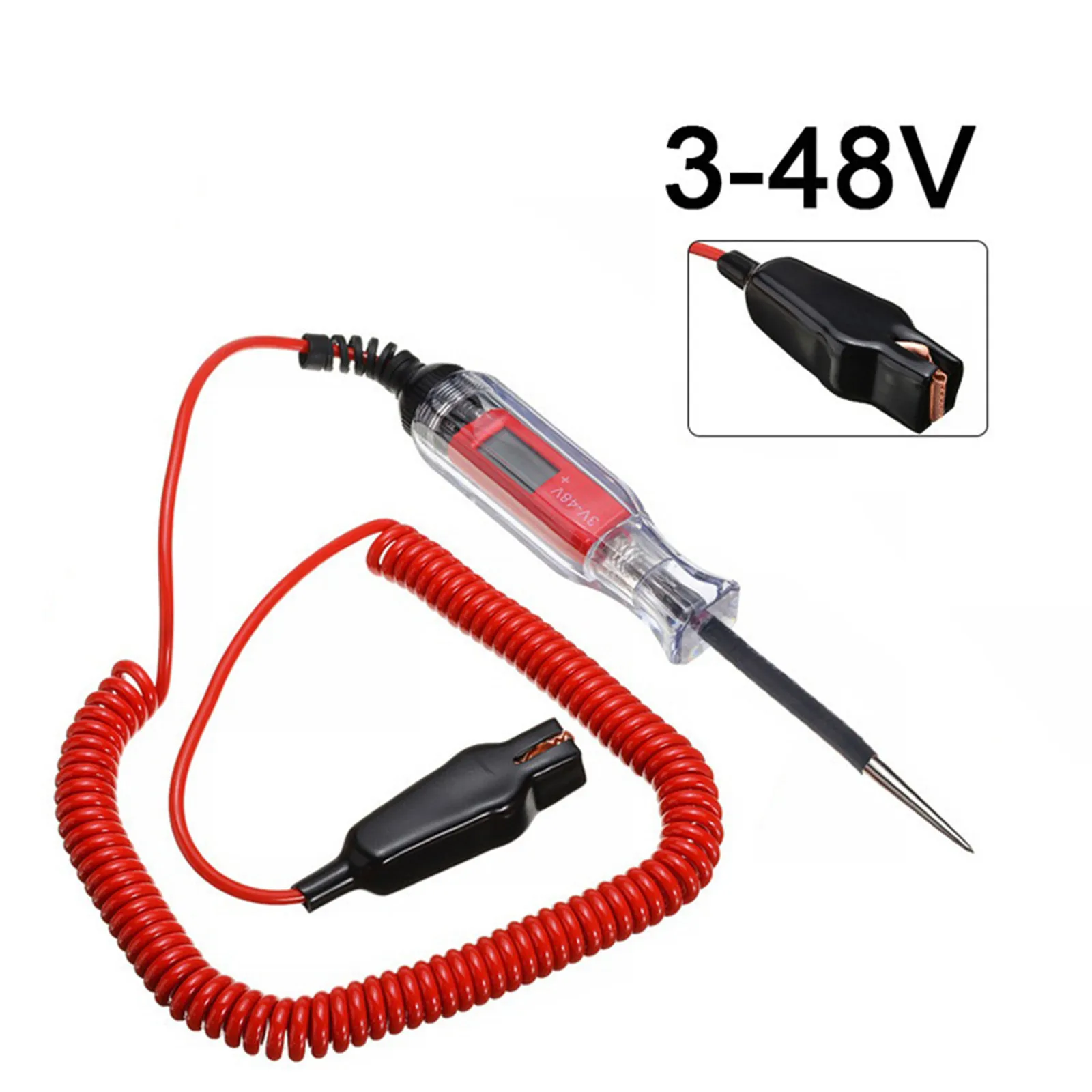 LCD Test Pen DC 3V-48V Electrical Automotive Tester Automotive Diagnostic Tools Auto Car Truck Motorcycle Circuit Voltage Tester