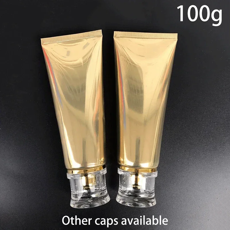 

100ml Gold Plastic Soft Bottle 100g Cosmetic Facial Cleanser Cream Empty Squeeze Tube Shampoo Lotion Bottles Free Shipping