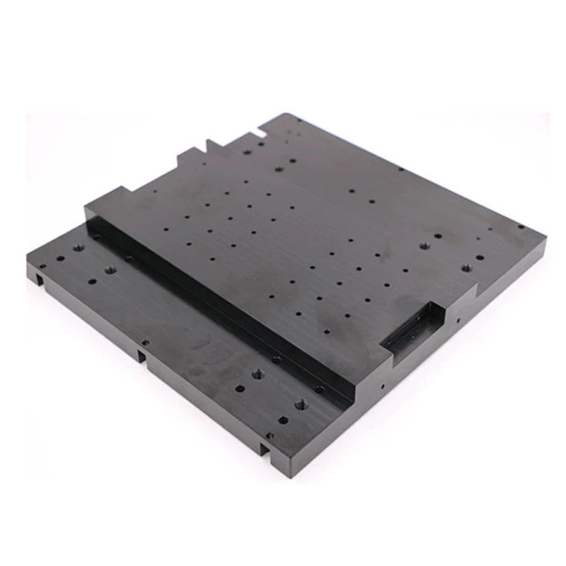 Custom CNC Milled 6061 Aluminum Tooling Base Plate Hard Black Anodized Linear Rail Mounting Plate