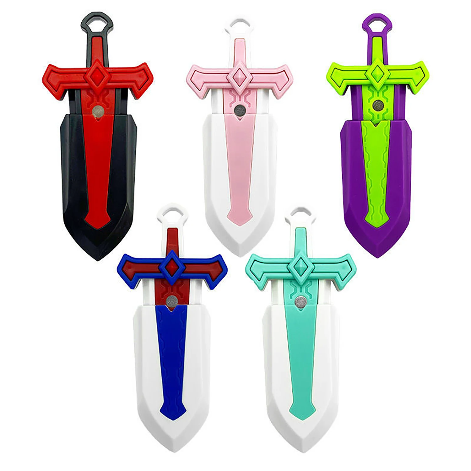 Children's Magnetic Sword Radish Knife Toy Ejection Decompression Tool Sword Sheath Magnetic Absorption Sword Push Card