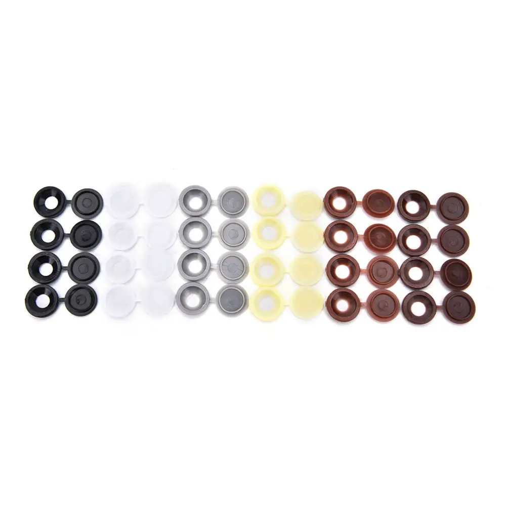 50pcs 12.5mm Screw Caps Hinged Plastic Screw Cap Cover Fold Snap Protective Cap Button for 3mm-4mm Shank Diameter Screws