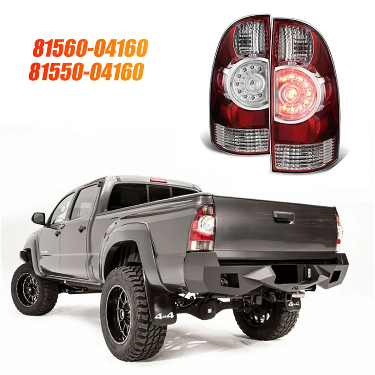 

ABQA-левый задний комбинированный задний фонарь в сборе 81560-04160 для Toyota Tacoma 2005-2015, автомобильный светодиодный задний фонарь, стоп-сигнал