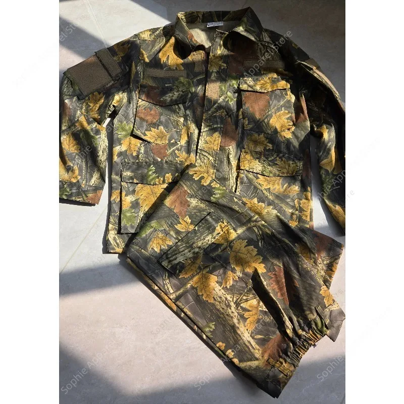 Maple Leaf Camo Tactical Militar Uniform Men Hunting Clothes Suit Bionic Camouflage Training Combat Gear Outdoor Workwear