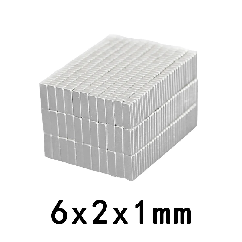 6x2x1 mm Small Block Magnet 6x2x1mm Strong Powerful Magnet 6*2*1mm For Home Refrigerators, Offices DIY
