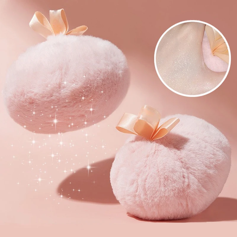 Soft Makeup Highlighter Puff Glitter Shimmering Face Body Foundation Beauty Sponge Ball Plush Peach Ball Cosmetic Tool for Gift