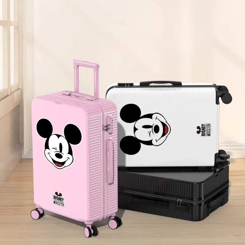 Disney novo mouse 20 Polegada cabine rolando bagagem feminina dos desenhos animados zíper bagagem abs + pc grande capacidade mala de viagem conjunto