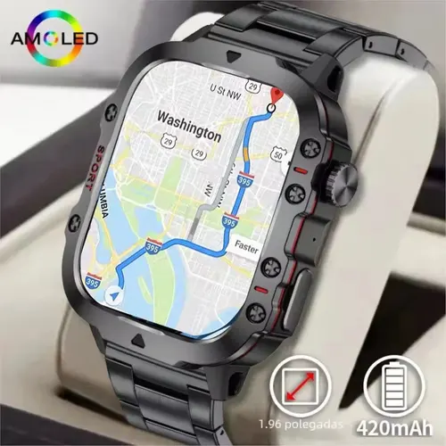 Imagen 1 del producto Reloj inteligente deportivo al aire libre con iluminación LED, relojes para hombres y mujeres, reloj inteligente ECG + PGG con seguimiento de ejercicios