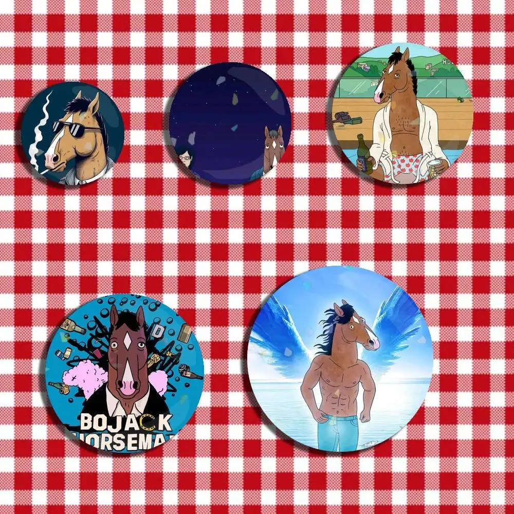BoJack Horseman Icon Badge Handmade Tinplate Brooch for Chest Ornament Gifts Easter decorations