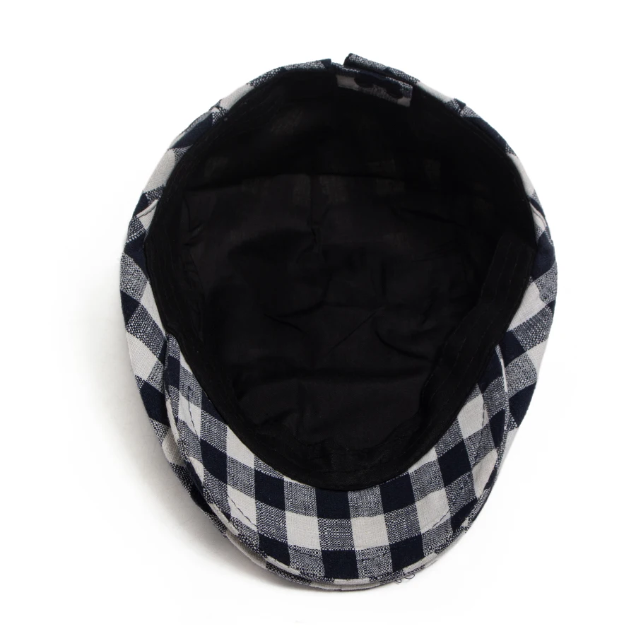 New Fashion Plaid Beret Men Women Vintage Visor Flat Cap Spring Autumn Newsboy Hat Casual Female Berets Boina Adjustable
