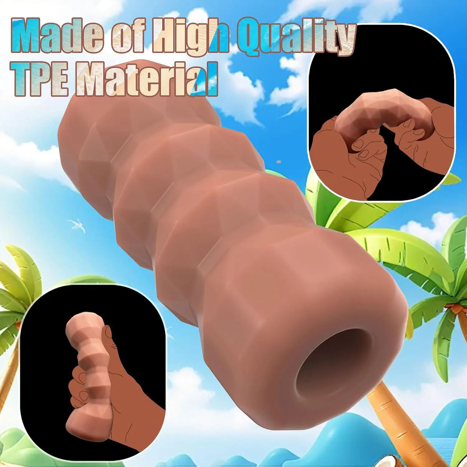 Juguetes sexuales masturbador masculino: Stroker de vagina de bolsillo, funda de masturbación masculina de TPE con textura 3D, juguete sexual de mamada para entrenamiento de pene