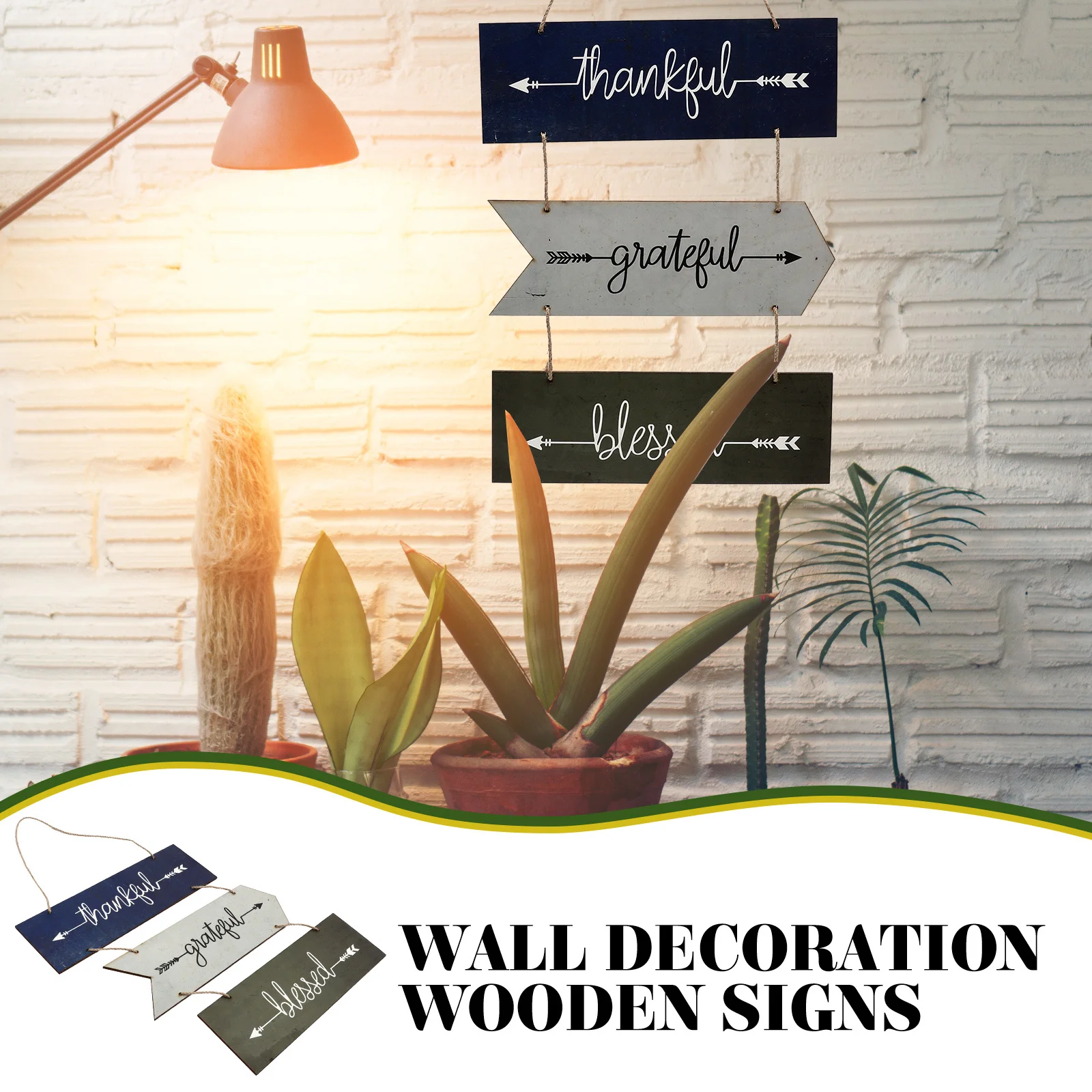 

Wooden Hanging Sign Rustic Farmhouse Wall Art Decor for Home Bedroom Door Hanging Wood Plaque Natural Texture Inspirational Room