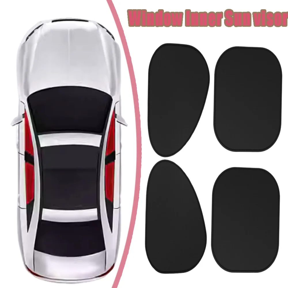 

Car Sun Shade 2pcs Static Foldable Window Sunshade Front Side Vehicle Anti Glare UV Protection For SUV Sedan Truck Black