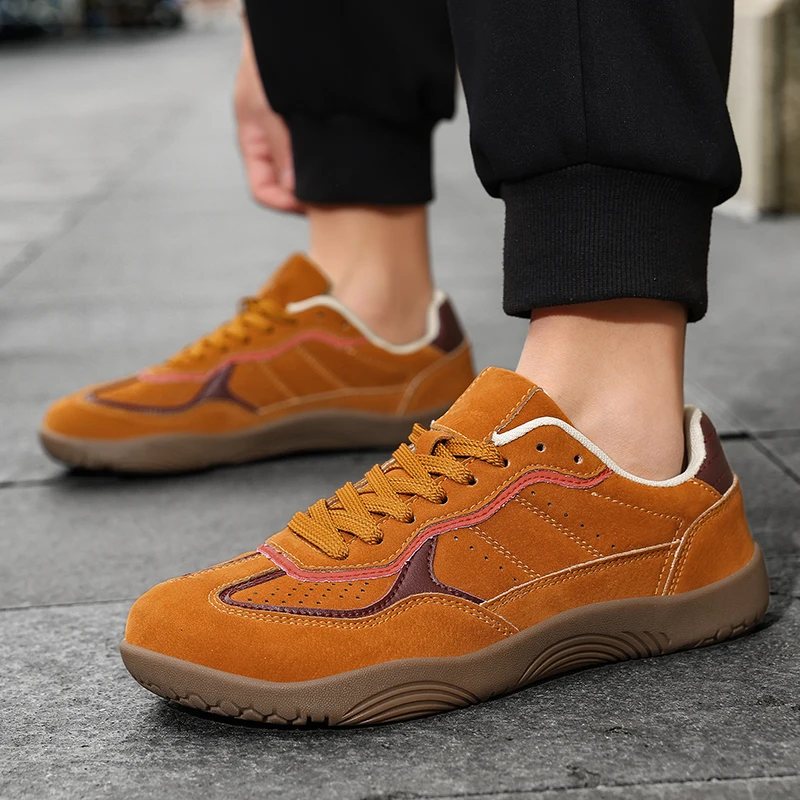 Flats Unisex Wider Shoes Breathable Cow Suede Leather Soft Zero Drop Sole Casual Sneake Men Barefoot Wide-toed Shoes Zapatillas