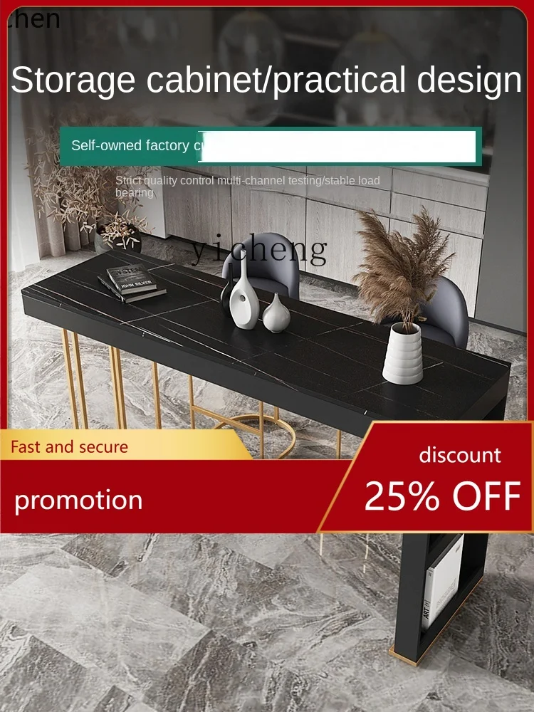 YFY Home Partition Wall Long Table Modern Minimalist Bar Table and Chair Combination