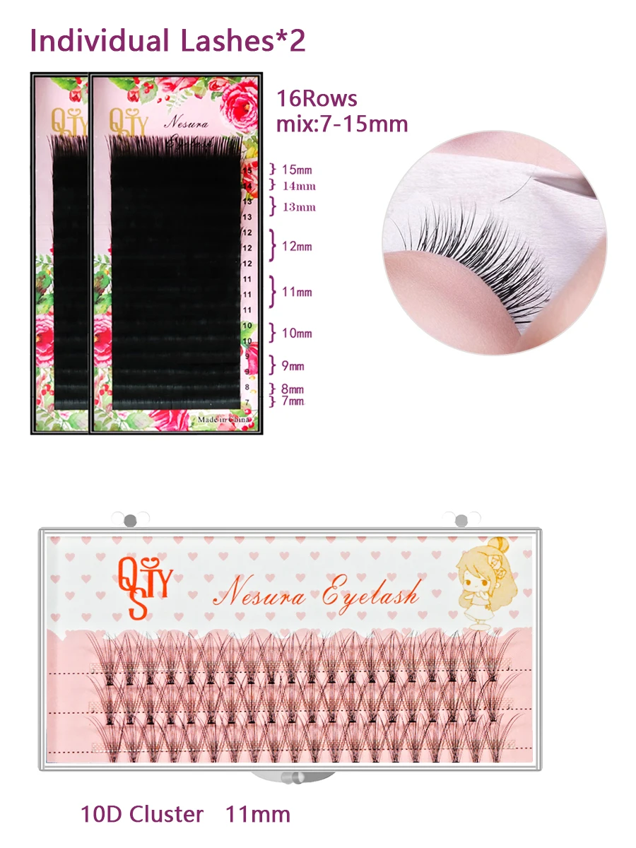 False Eyelash Extension ชุดเริ่มต้น Mannequin Head Lash แปรงแหนบกรรไกร Lashes Pad อุปกรณ์จัดเก็บข้อมูลเครื่องมือแต่งหน้า