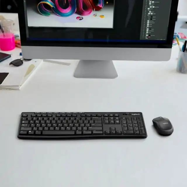 Logitech Wireless Keyboard and Mouse Combo for Windows, 2.4 GHz Wireless, 8 Multimedia and Shortcut Keys, Walmart Exclusive