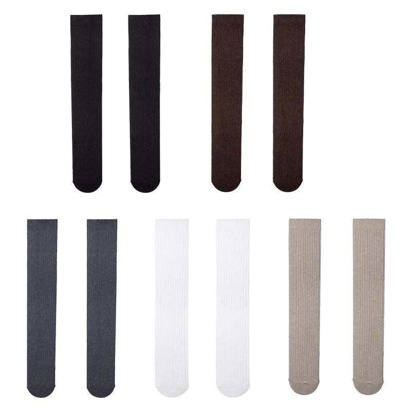 q22d-1-ペア女性ストッキング冬無地綿ニーハイソックスファッションガールズ-jk-靴下女性日本人学生韓国