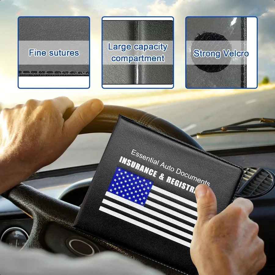 ซองใส่เอกสารรถยนต์ 2 ชิ้น พร้อมช่องเก็บของในรถ สำหรับเก็บเอกสารสำคัญ เช่น ใบขับขี่ ประกันภัยทะเบียนรถ พร้อมฝาปิด อุปกรณ์เสริมในรถยนต์อเนกประสงค์