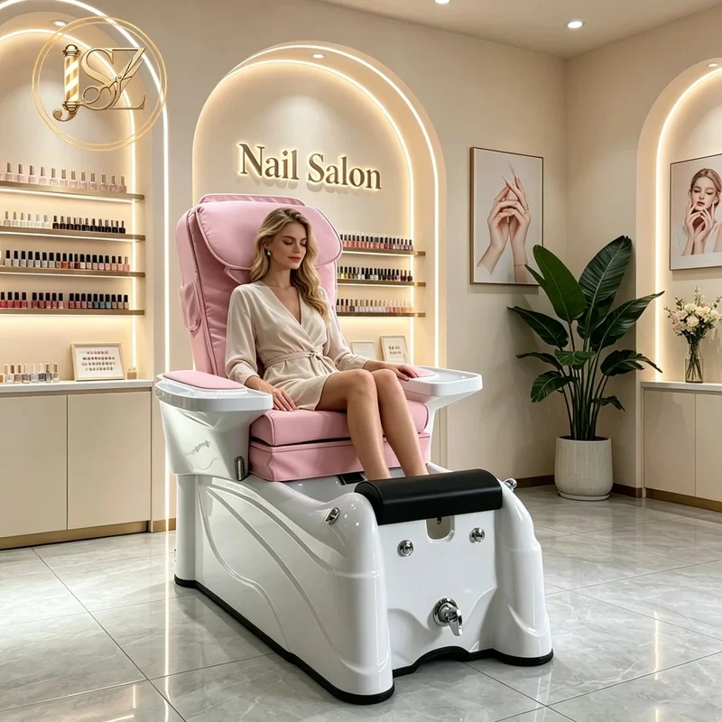 Professional Luxury Nail Pedicure Spa Salon Furniture Custom Color Pedicure Stations Massage Pedicure Chair