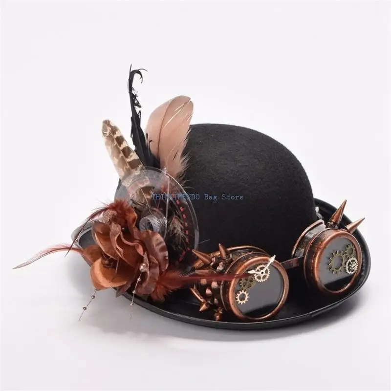 340D Vintage Gothic Top Hat Party Cosplay Industrial Age Cap Top Hat Accessories