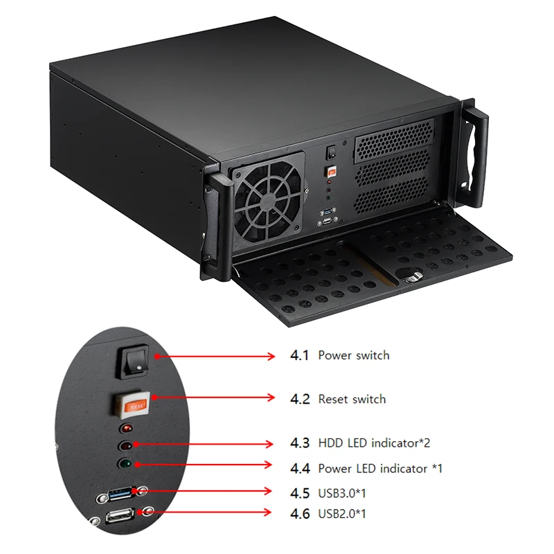 19-Inch Industrial Server Industrial Computer Chassis IPC Rack Mount Chassis - view 3