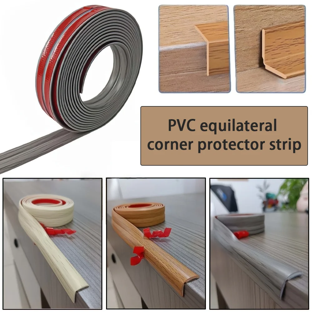 118.11 inch roll of L-shaped equilateral corner protection strip, self adhesive wall corner sealing strip, multifunctional wall
