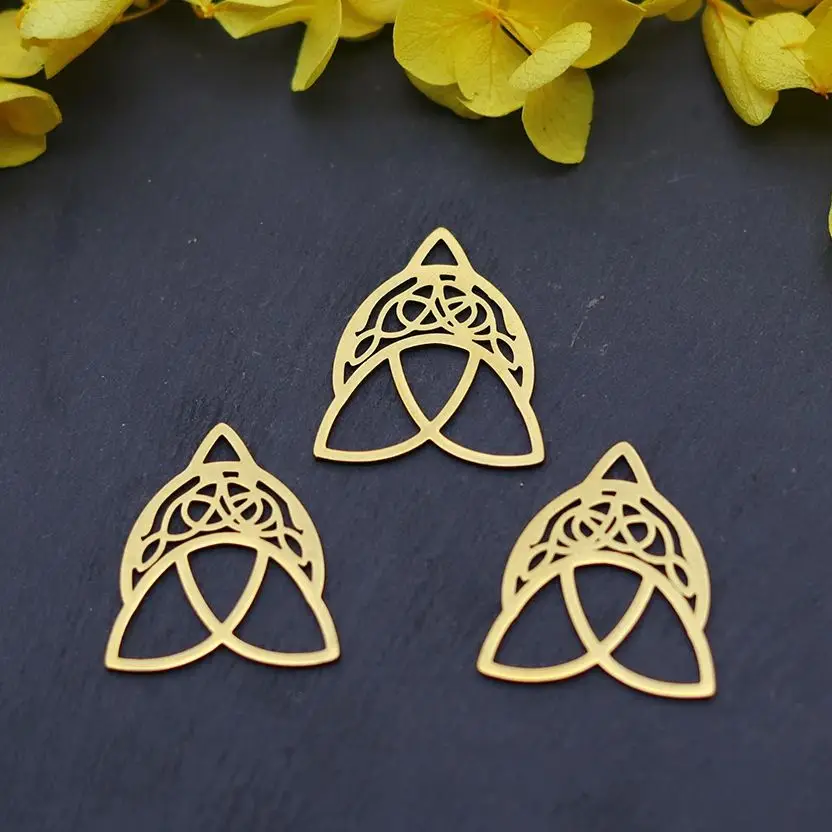 

3pcs Crescent Witch Celtic Knot Charms Stainless Steel Pendant DIY Craft Necklace Keychain Amulets Jewelry Making Metal Material