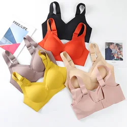 Asha&Vicki Seamless Non-marking Women Underwear Fashion Wide Straps Gathering No Steel Ring Adjustable Sports Anti-sagging Bra