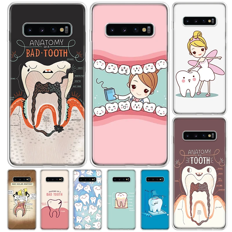 Wisdom Teeth Dentist Tooth Cover For Samsung Galaxy S23 S22 S24 Ultra S21 Plus S20 FE Phone Case S10 + S10E S9 S8 Print Coque