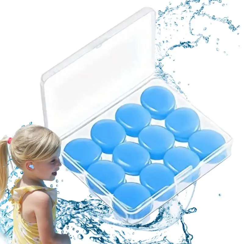 Swimming Ear Plugs Silicone Sleeping Earplugs 12pcs Reusable Swimming Earplugs Noise Cancelling Waterproof Earplugs for Studying