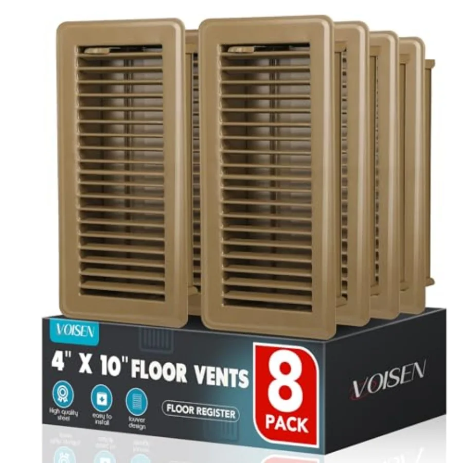 

Floor Register, 8 Pack Brown Floor Register Vents, Heavy Duty Steel Walkable Floor Grates