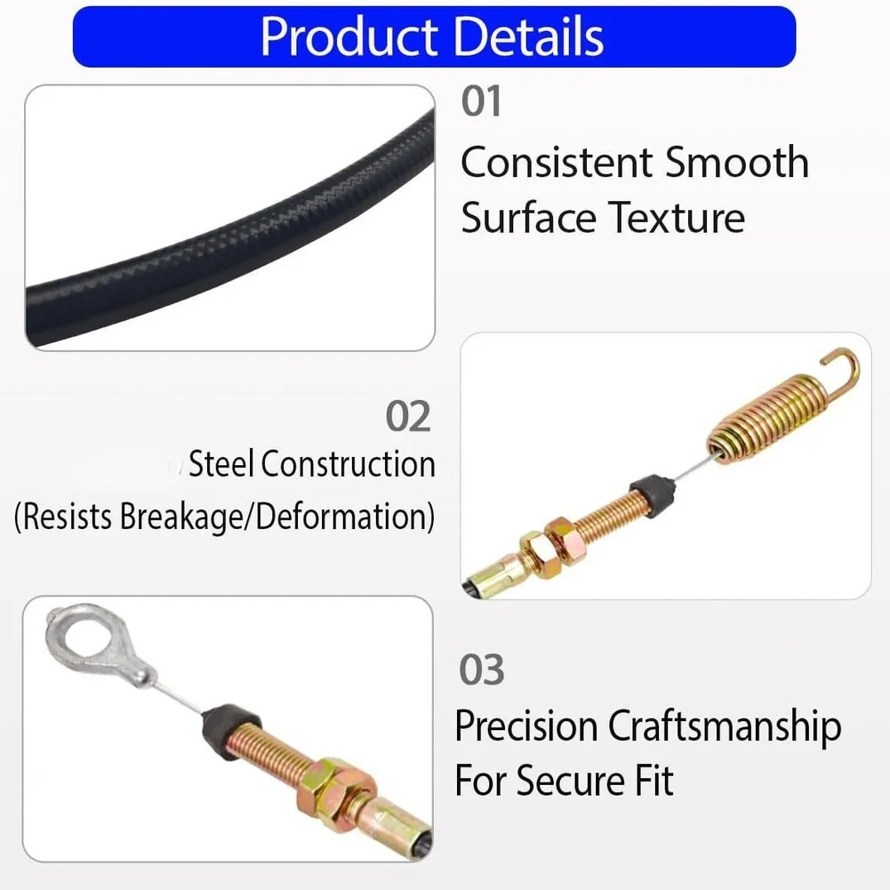 46.5 Inch Steel Pull Cable for For JONSERED Power Rakes Engineered for Smooth Operation and Long Term Durability