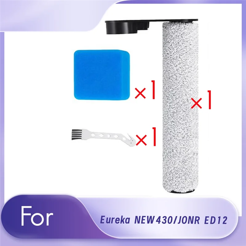 Main Brush And Sponge Set Replace For JONR ED12 Eureka NEW430BL Floor Scrubber Replacement Parts Main Brush Sponge-A77G