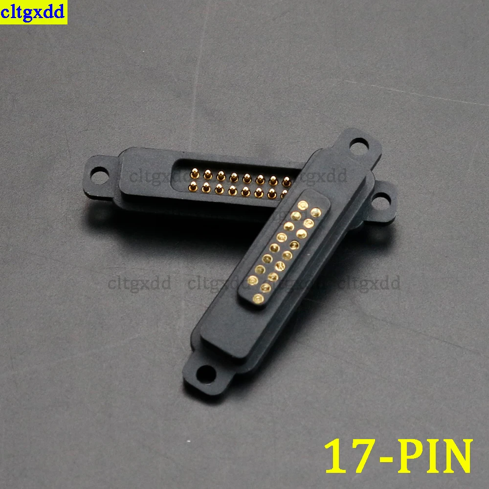 Cltgxdd 1 set 13/14/15/16/17/18/19/20PIN with screw hole waterproof magnetic Pogo Pin connector spring loaded DC power socket