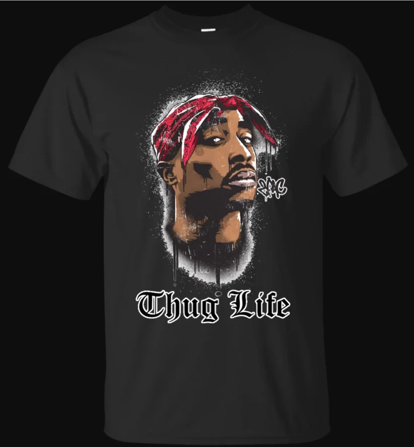 2pac Hip-hop Legend Ripper Tupac Shakur Thug Life T-Shirt 100% Cotton O-Neck Summer Short Sleeve Casual Mens T-shirt Size S-3XL