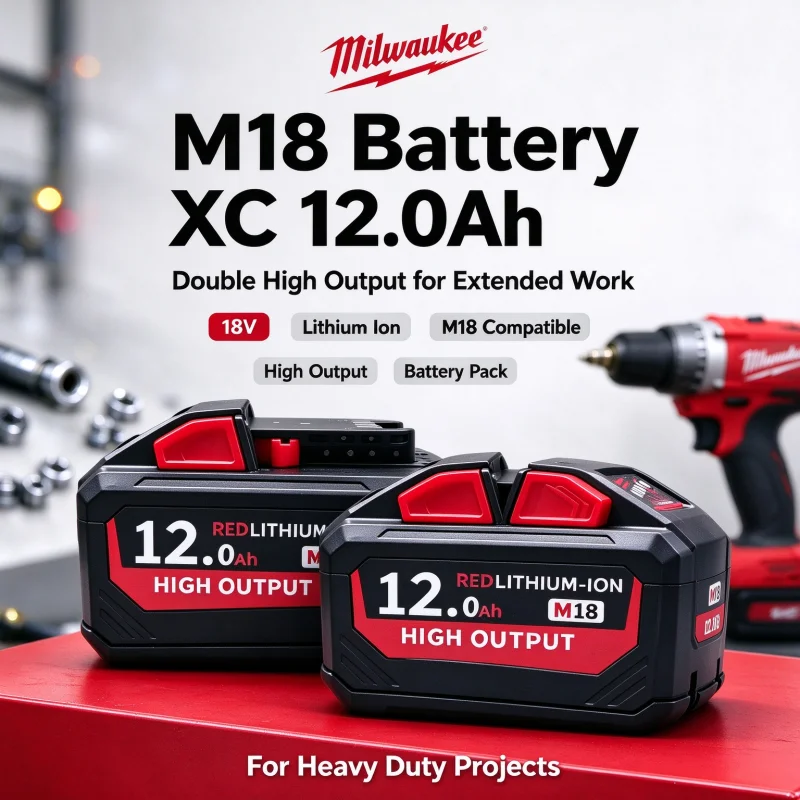 100% M18 Milwaukee Rechargeable Battery, M18B6 5.0Ah 6.0Ah 8.0Ah 12Ah, Milwaukee 48-11-1860 48-11-1850 1840 Tool Lithium Battery