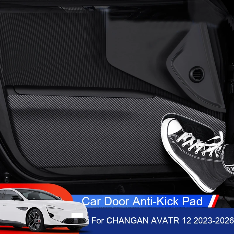 

Car B-Pillar Door Trunk Protect Sill Pad For CHANGAN AVATR 12 2023-2026 PU Leather Anti-Kicks Mat Scratch Sticker Auto Accessory