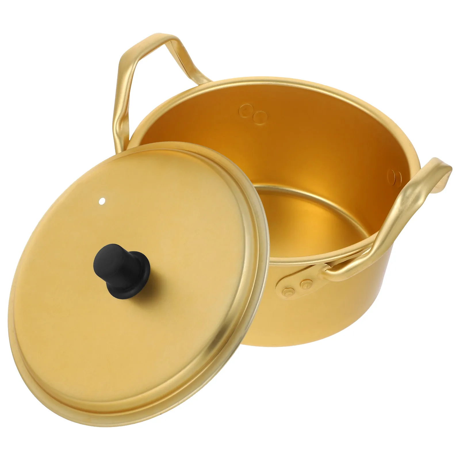 

Aluminum Gas Soup Household Dual Handle Large Stockpot Reusable Boiling Pot Kitchen Cookware Restaurant Home Use Yellow Cooking
