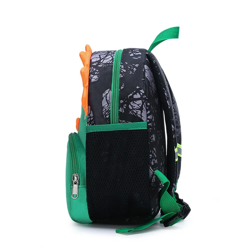 Mini mochila bordada personalizada, mochilas escolares con correa para el pecho, dinosaurio de dibujos animados 3D, mochila escolar para guardería