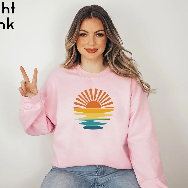 2000s Religious Women Sweatshirt O Neck Streetwear Outfits Sunshine Vintage Clothes Sunset Retro Inspirational Tops Dropshipping