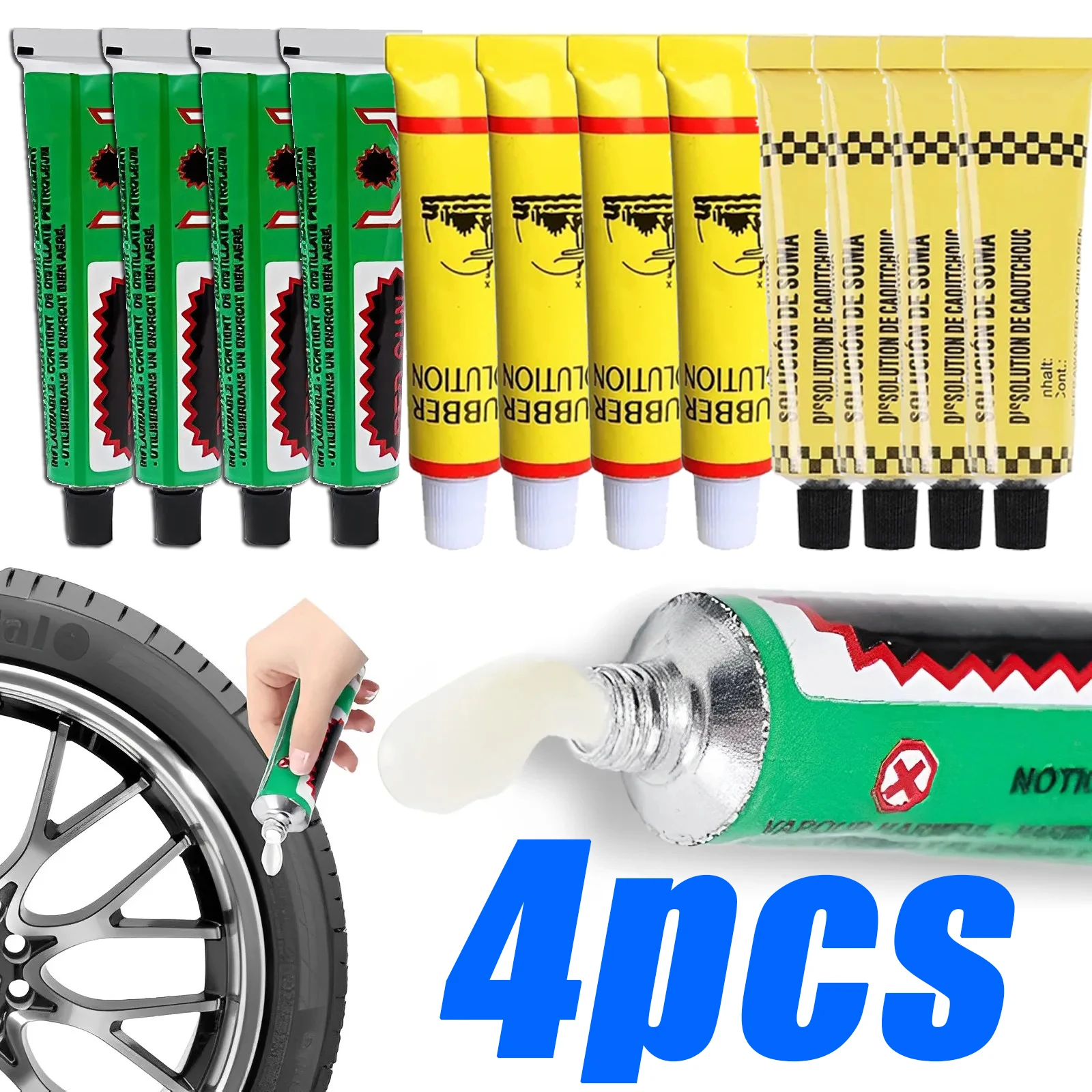 1/4pcs Tire Repairing Glue Motorcycle Bike Tyre Inner Tube Puncture Repair Tire Patching Glues Tool Auto Accessories