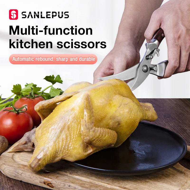 SANLEPUS Multifunctional Scissors Kitchen Accessories Gadget Stainless Steal Knife For Vegetable Meat Steak Bread BBQ Camping