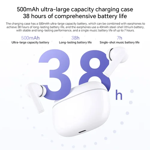 Imagen 2 del producto Honor CHOICE LCHSE X7 Lite cancelación activa de ruido auricular Bluetooth inalámbrico verdadero 38H auriculares TWS para juegos de baja latencia IP54