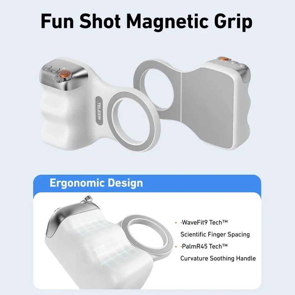 Magnetic Phone Camera Grip Handle Holder For iPhone 16/15/14/13/12/11 With Shutter Zoom Lever Smart Phone Camera Grip