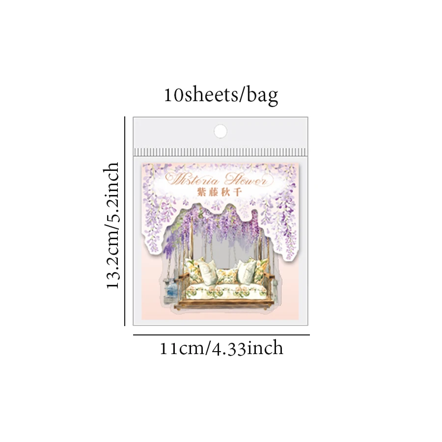 2Style 30Pcs/bag Wisteria Dream Series PET Waterproof Stickers DIY Scrapbook Notebook Creative Material Stickers