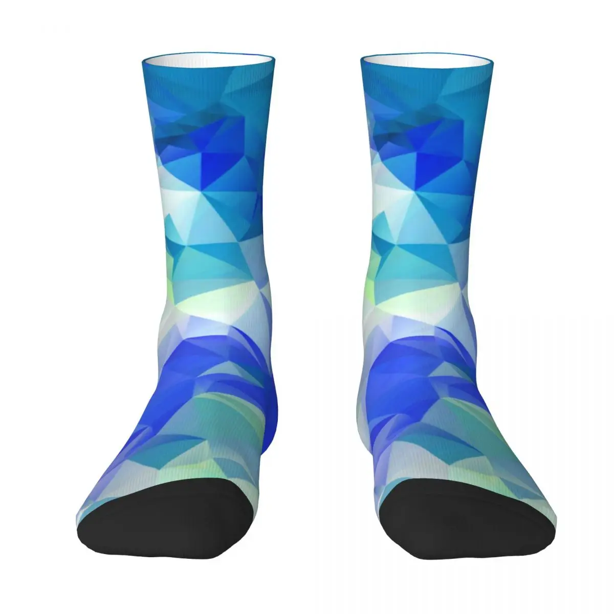 Abstract Geometry Stockings Women Men Northern Lights Print Socks Comfortable Korean Socks Autumn Outdoor Non Slip Socks Gift