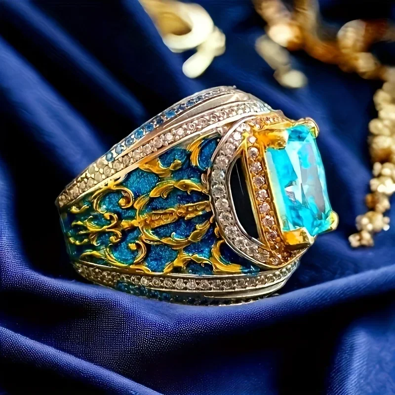 A high-end nine-eye pearl fortune-changing trendy ins woven retro and unique men's ring