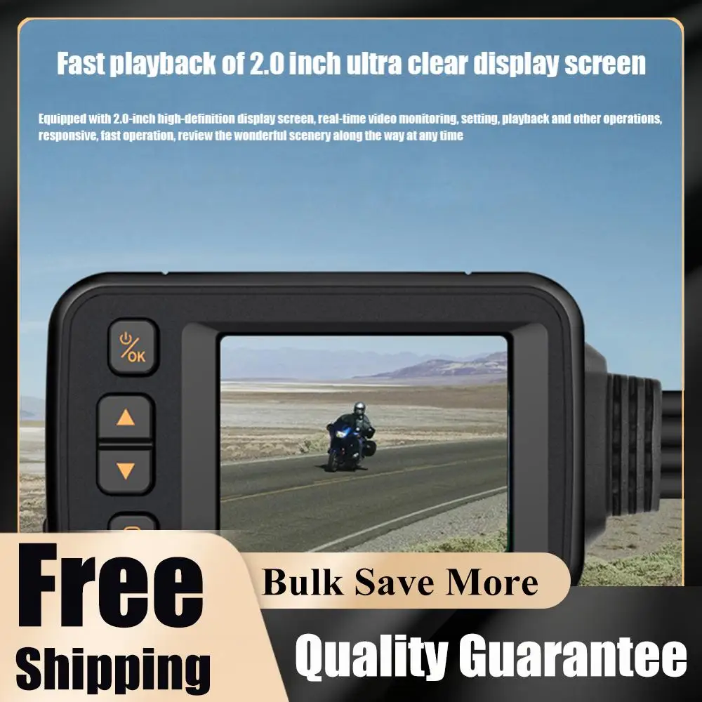 

Мотоциклетный видеорегистратор HD 1080P с передней и задней камерами, водонепроницаемый IP65, камера для мотоцикла, монитор парковки