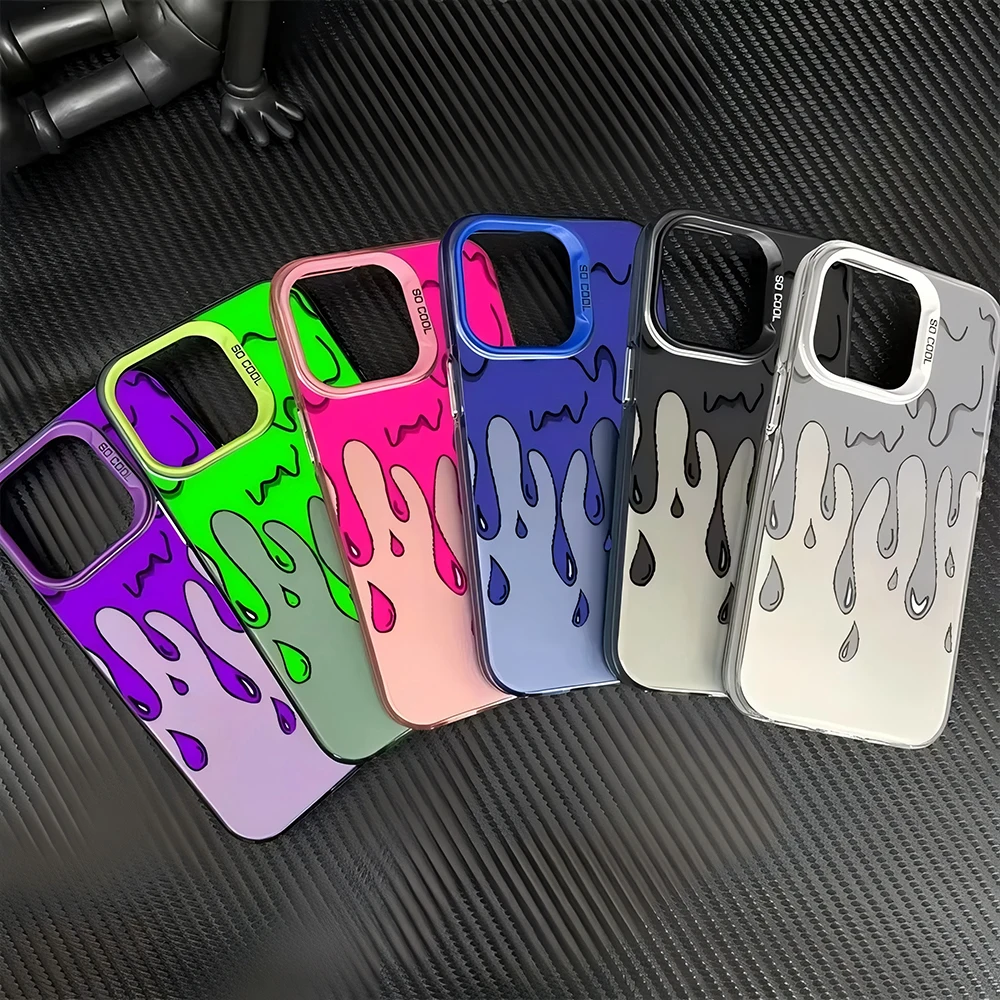 Fashion Water Droplet Pattern Phone Case For iPhone 16 14 Pr